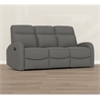 Gray Polyester Dual Manual Reclining Sofa