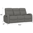 Gray Polyester Dual Manual Reclining Sofa
