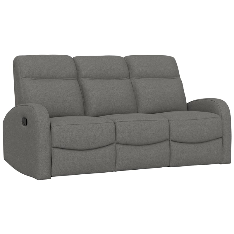 Gray Polyester Dual Manual Reclining Sofa