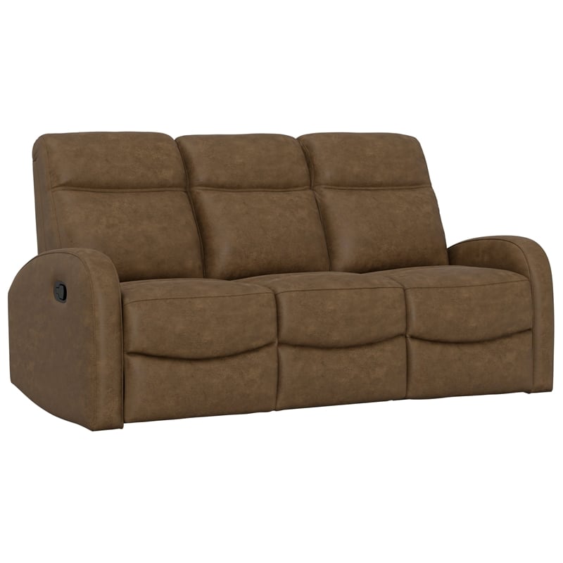 Brown Manual Reclining Sofa
