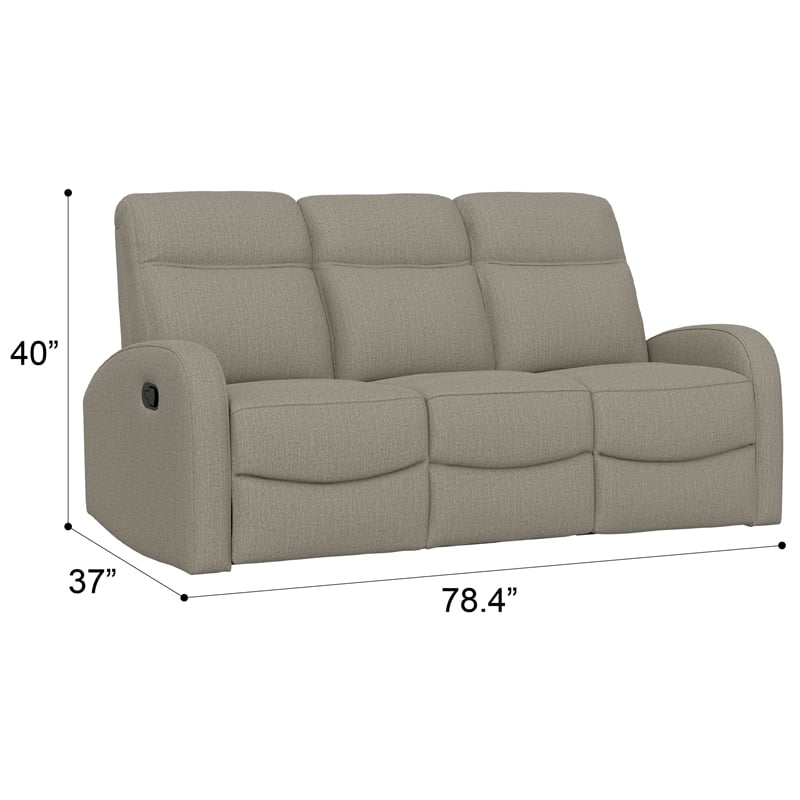 Wallace & Bay Tan Polyester Reclining Sofa