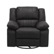 Black Swivel Gliding Recliner with Pillowtop Arms