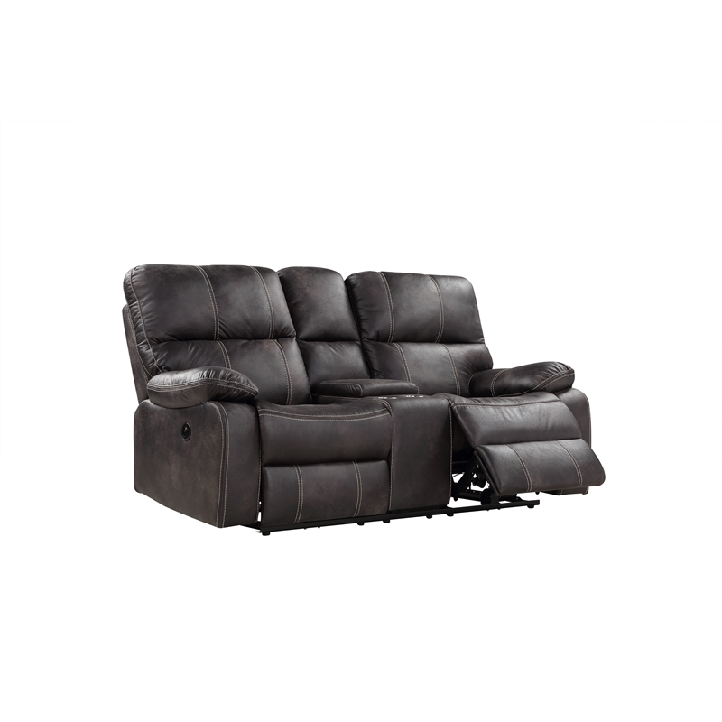 Gray Contemporary Power Reclining Loveseat