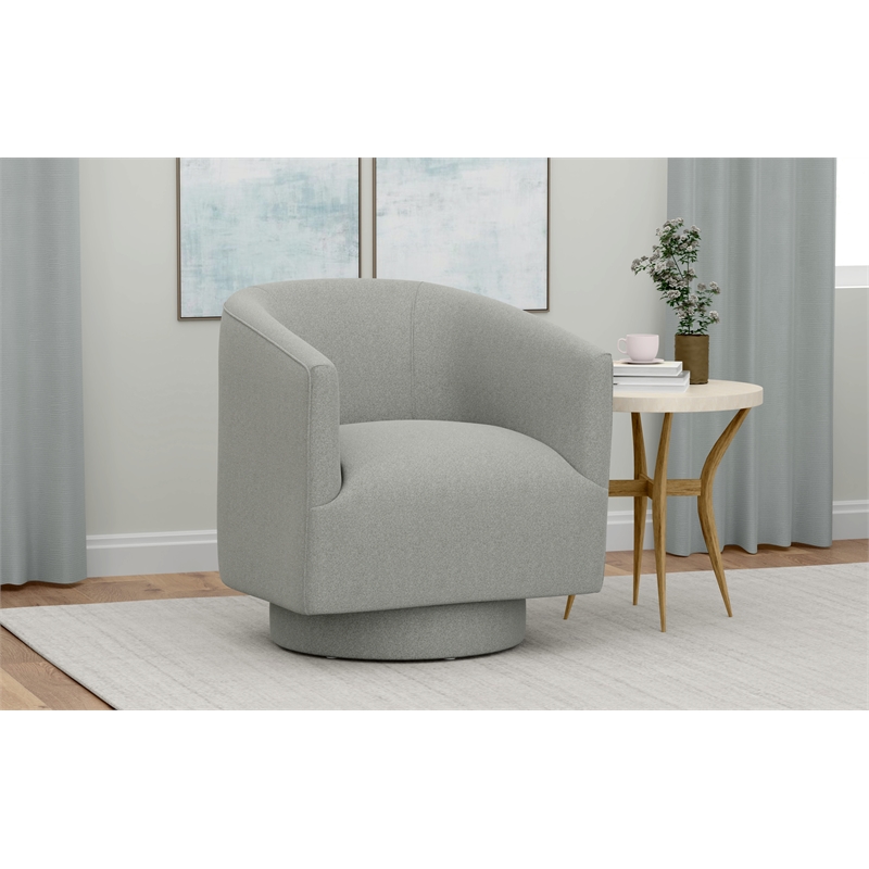 Gray Upholstered Contemporary Swivel Accent Chair