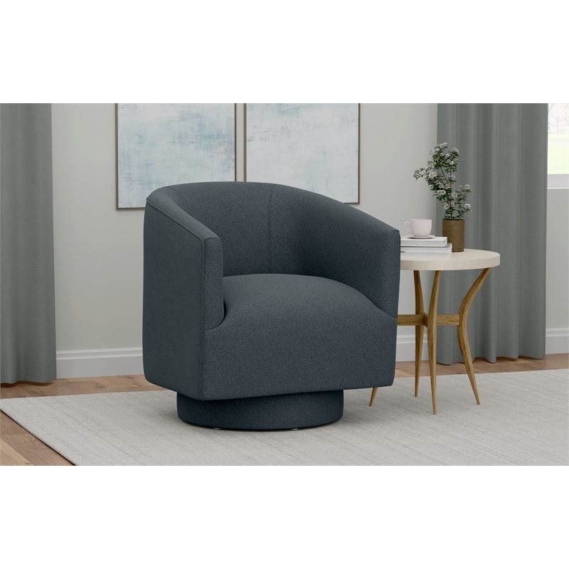 Blue Contemporary Swivel Accent Chair