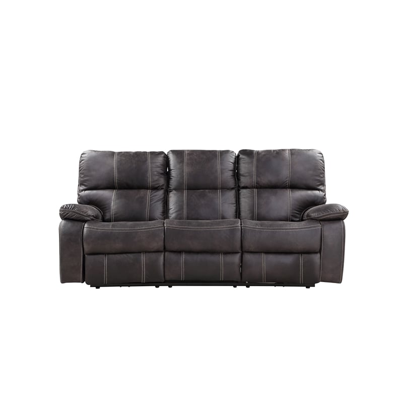 Gray Rustic Contemporary Power Reclining Sofa