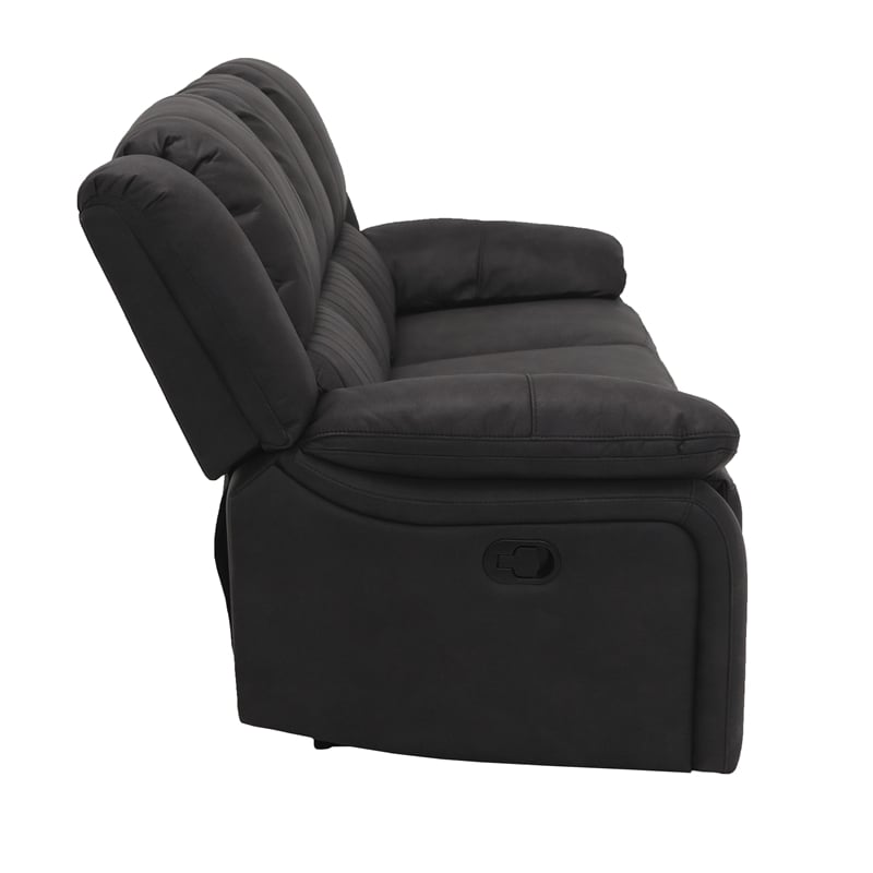 Black Reclining Sofa with Motion Lever