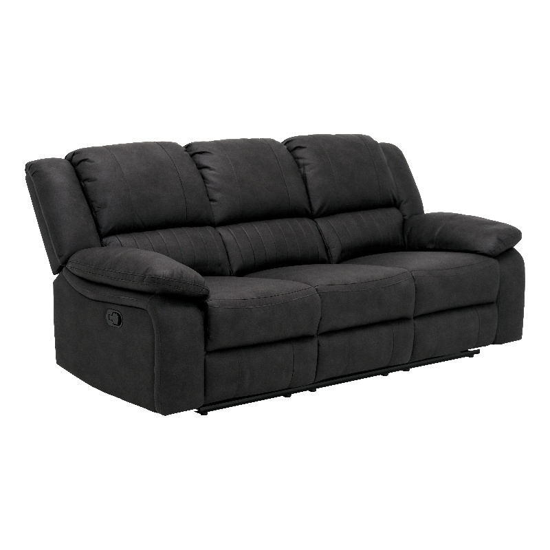Black Reclining Sofa with Motion Lever