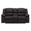 Black Reclining Console Loveseat