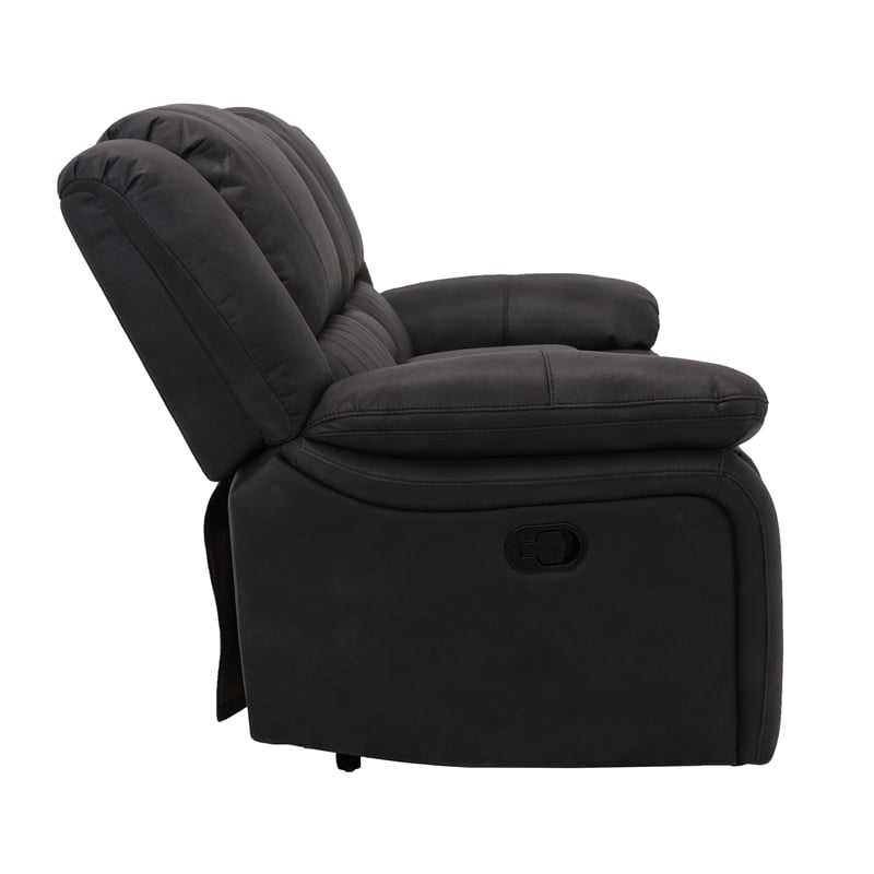 Black Reclining Console Loveseat