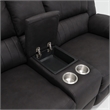 Black Reclining Console Loveseat