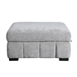 Gray Storage Ottoman withTufting and Hidden Storage