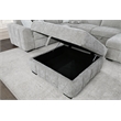 Gray Storage Ottoman withTufting and Hidden Storage