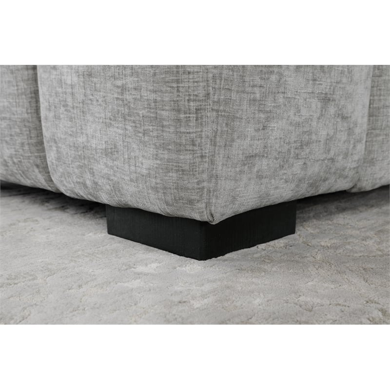 Gray Storage Ottoman withTufting and Hidden Storage
