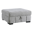 Gray Storage Ottoman withTufting and Hidden Storage