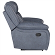 Blue Leather Manual Reclining Loveseat