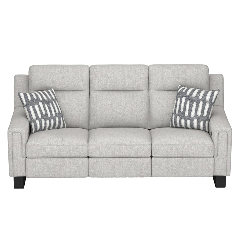 Wallace & Bay Cream Upholstered Dual Power Sofa