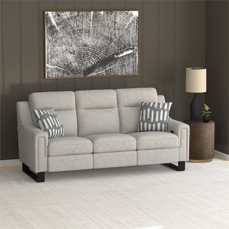 Wallace & Bay Cream Upholstered Dual Power Sofa