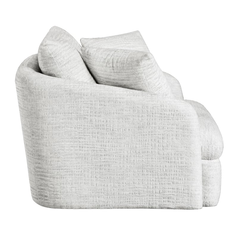 White Transitional Swivel Accent Chair