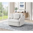 White Transitional Swivel Accent Chair