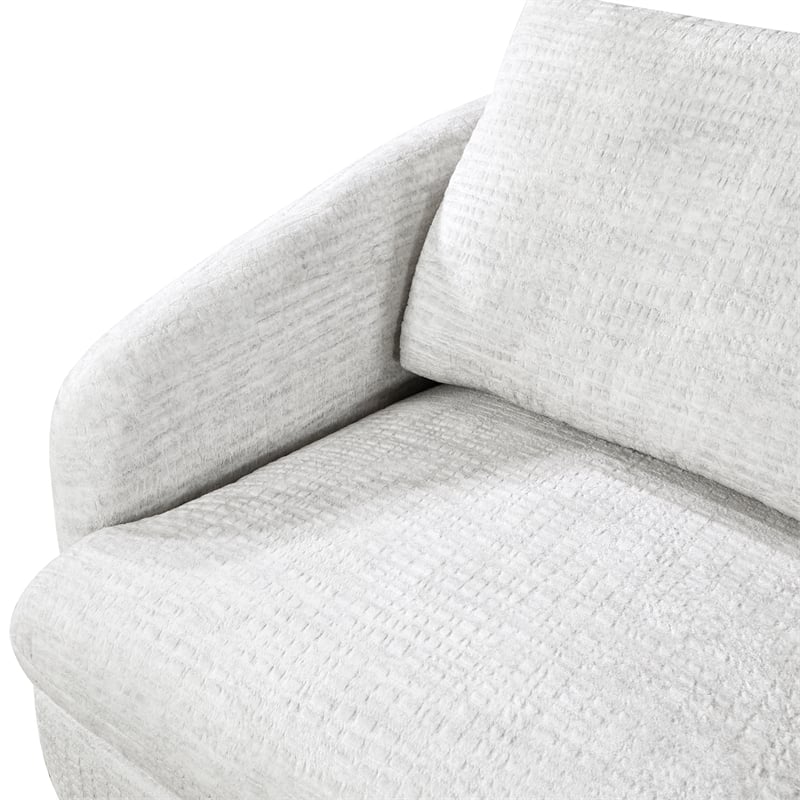 White Transitional Swivel Accent Chair