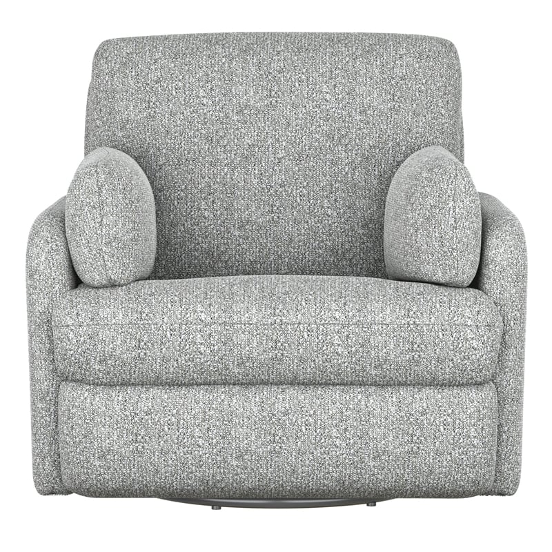 Gray Manual Recliner with Swivel and Glide