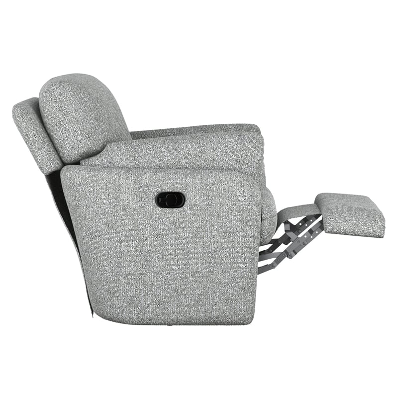 Gray Manual Recliner with Swivel and Glide