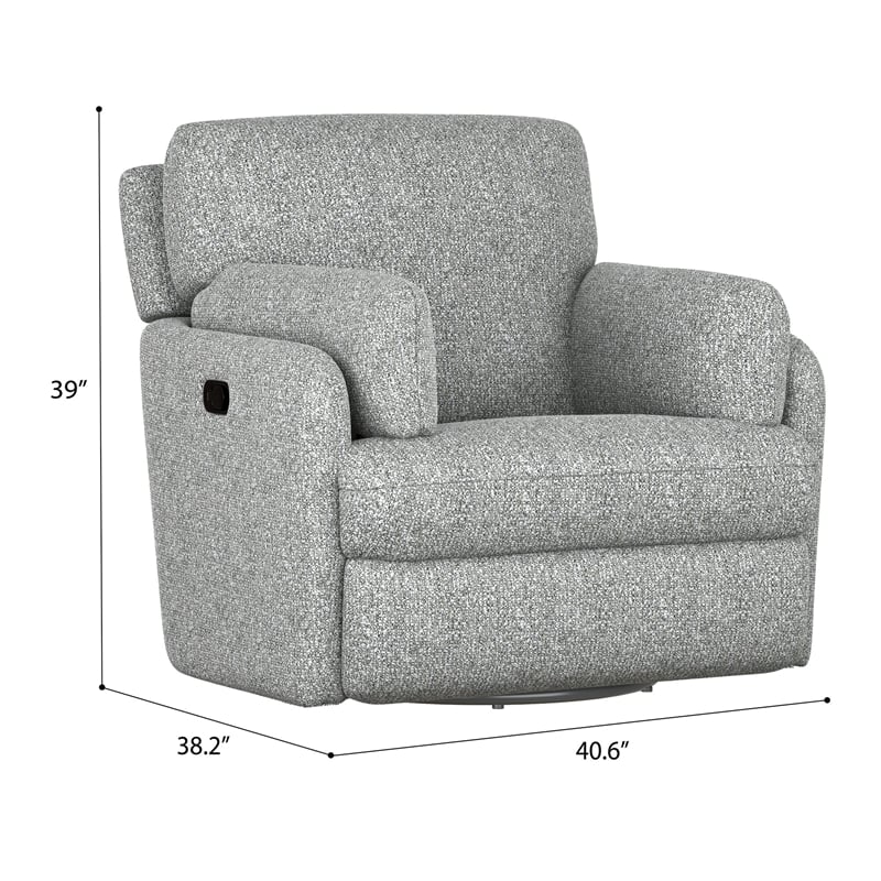 Gray Manual Recliner with Swivel and Glide