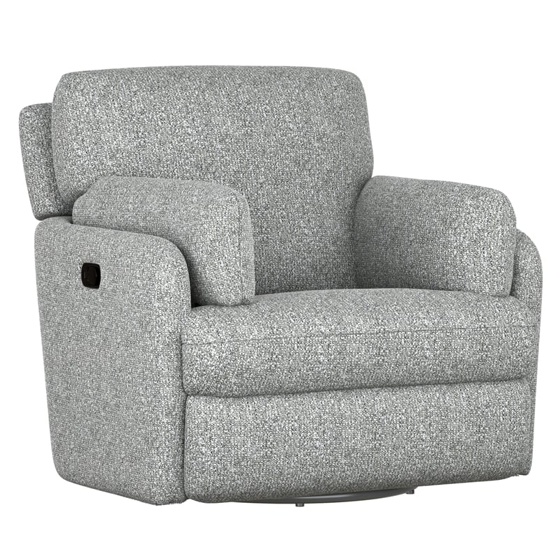 Gray Manual Recliner with Swivel and Glide