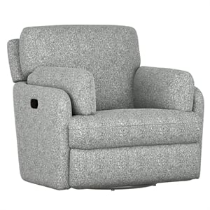 Gray Manual Recliner with Swivel and Glide