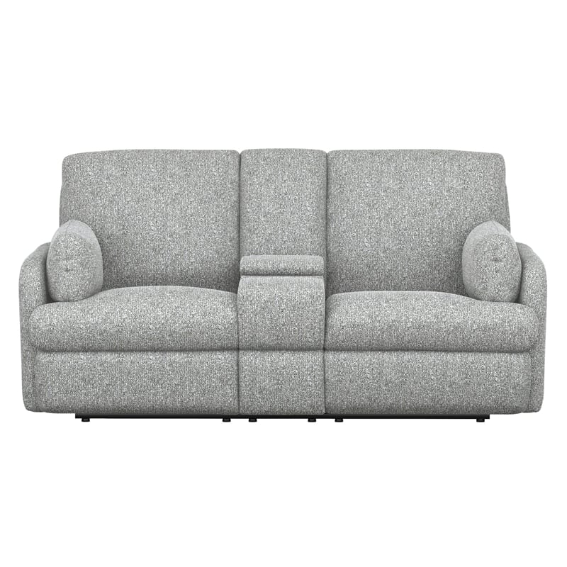 Gray Power Reclining Loveseat with Console