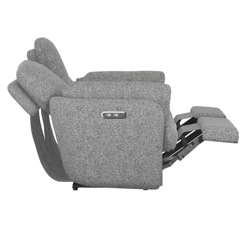 Gray Power Reclining Loveseat with Console