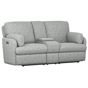 Gray Power Reclining Loveseat with Console