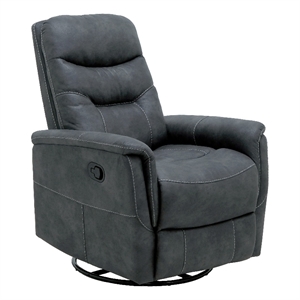 Gray Contemporary 30&quot Wide Swivel Gliding Recliner