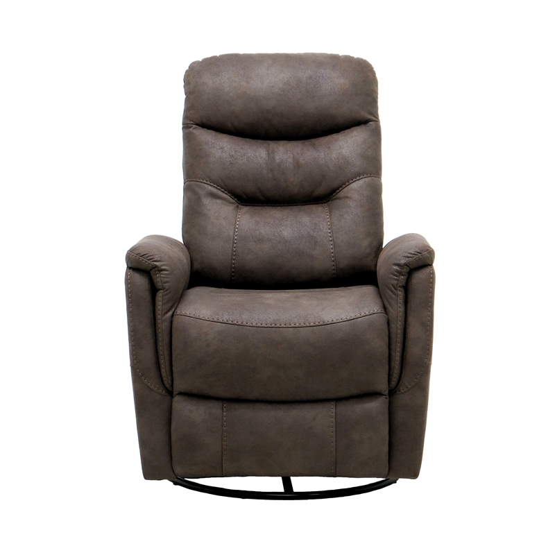 Brown Contemporary Swivel Gliding Recliner