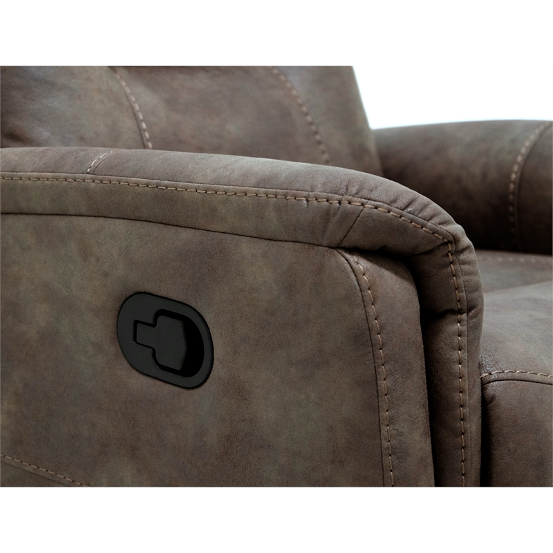 Brown Contemporary Swivel Gliding Recliner