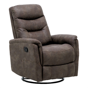 Brown Contemporary Swivel Gliding Recliner