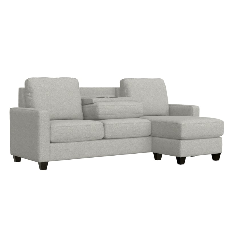 Gray Reconfigurable Chaise Sectional with USB Charging