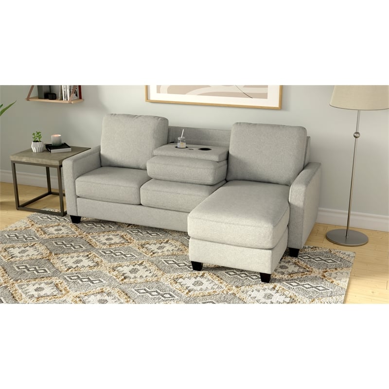 Gray Reconfigurable Chaise Sectional with USB Charging