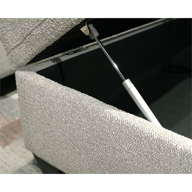 Wallace & Bay Fabric Storage Ottoman in Beige