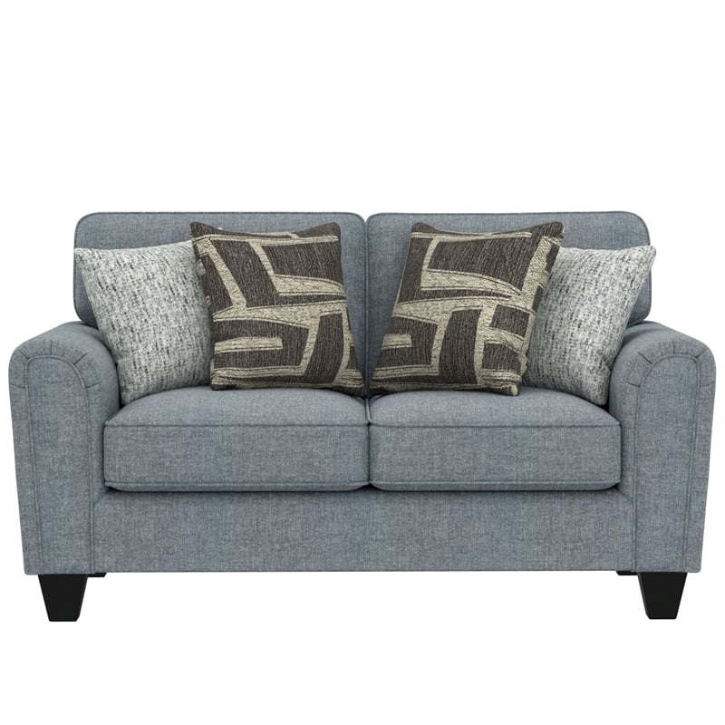 Blue Smooth Weave Loveseat