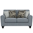 Blue Smooth Weave Loveseat
