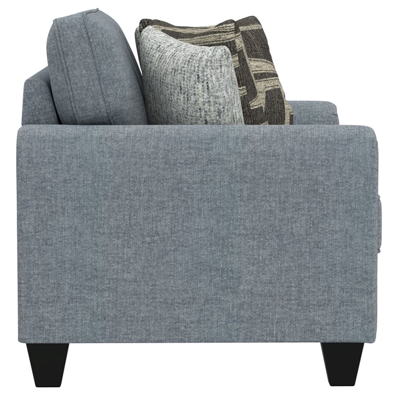 Blue Smooth Weave Loveseat