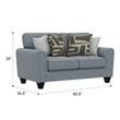 Blue Smooth Weave Loveseat