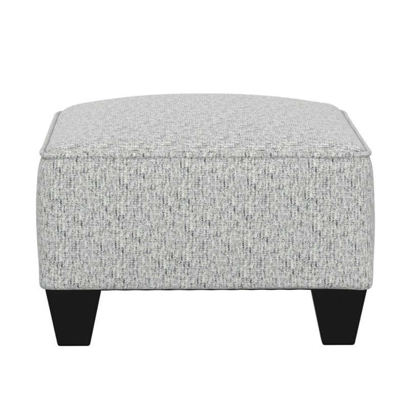 Wallace & Bay Chenille Fabric Ottoman in Gray