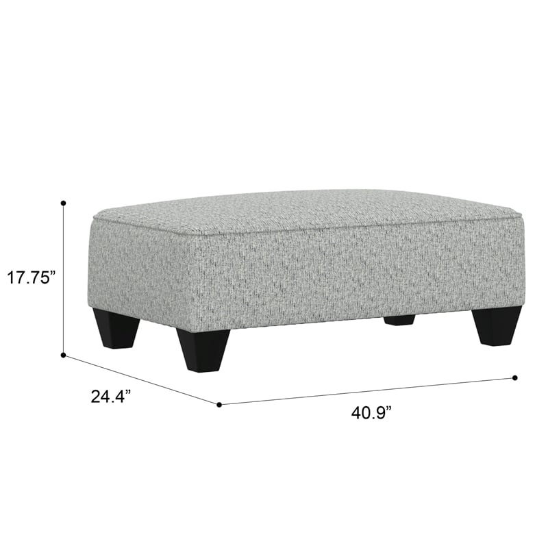 Wallace & Bay Chenille Fabric Ottoman in Gray