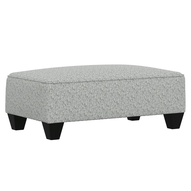 Wallace & Bay Chenille Fabric Ottoman in Gray