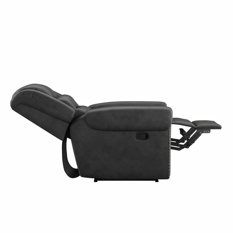 Gray Faux Leather Reclining Sofa