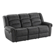 Gray Faux Leather Reclining Sofa
