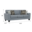 Blue Smooth Weave Upholstered Sofa